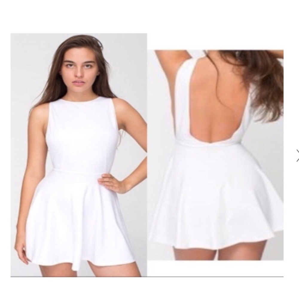 American apparel white no back dress